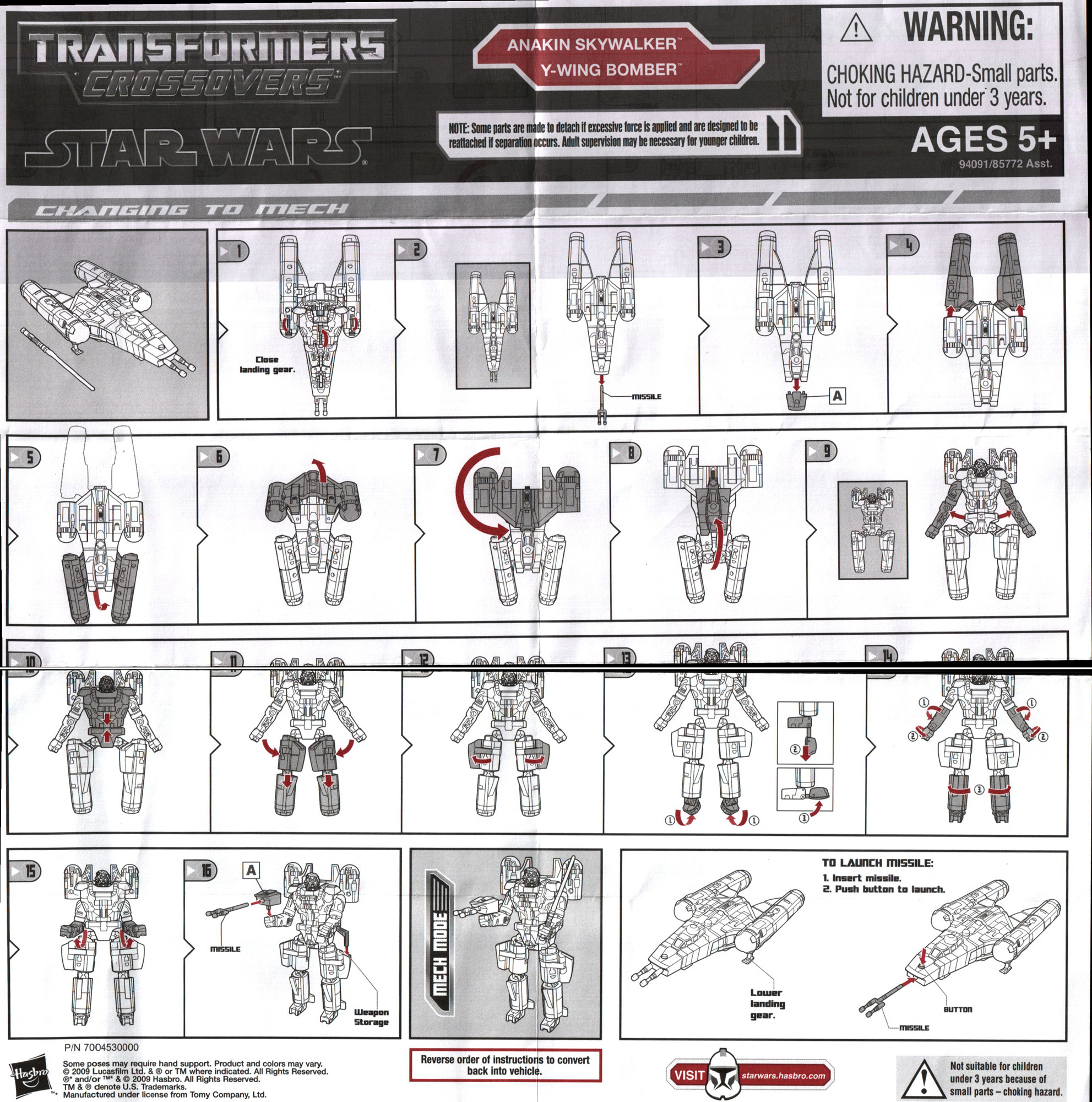 Y wing instructions 2025
